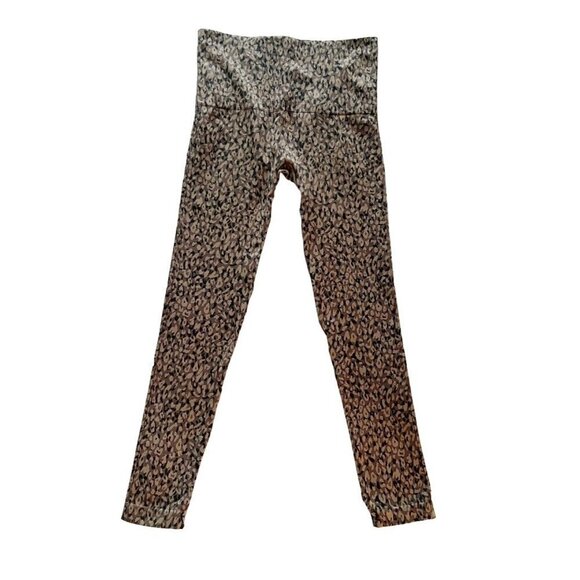 Spanx Look At Me Now Leggings Women's Sz M Brown Mini Leopard Seamless Shaping - Picture 3 of 7